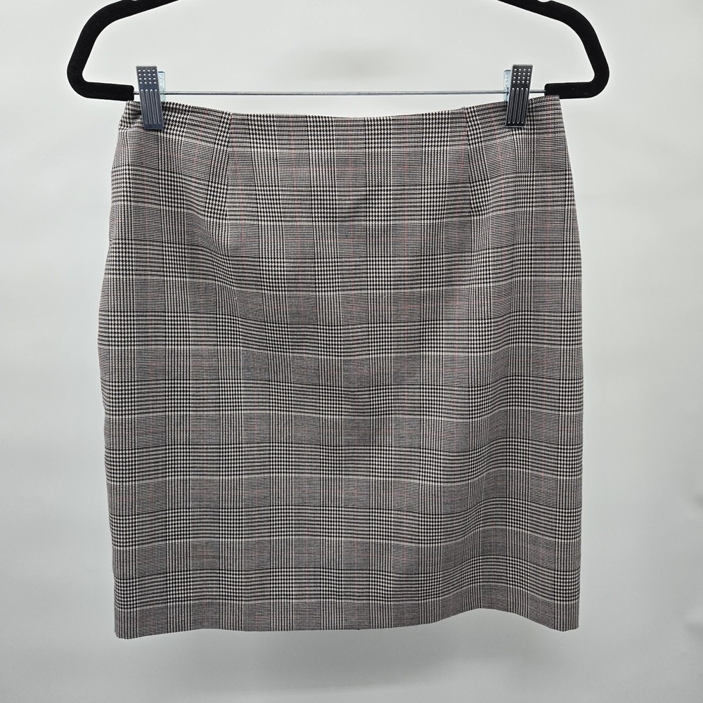 Casual Corner Annex Petites Women's Skirt‎ Size 8 Black/Pink Plaid Vintage
